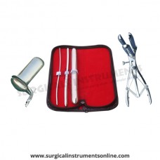Hegar uterine dilator 3 pieces set,3-4, 7-8, 17-18, mathieu speculum, collin large